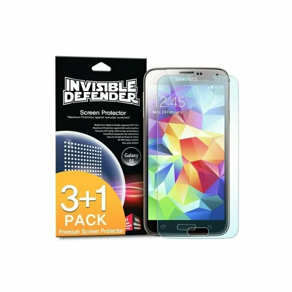 Pastor Venture Improve Folie protectie Samsung Galaxy S5 Ringke Invisible Screen Defender. Set 3  bucati, 2+1 GRATIS